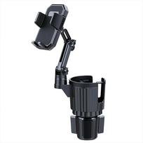 2-in-1 Car Cup Holder Expander Mobile Phone Holder Adjustable Base Travel Phone Bracket For iPhone 17 16 Pro MAX K1A1 black