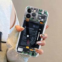 Case for iPhone 12 Mini 13 12 11 Pro MAX 16e 7 8 XR 16 15 14 Plus Soft Phone Cover Motherboard Circuit Board iPhone 12 mini gray