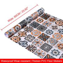 PVC Waterproof Floor Stickers Vinyl Thicken Self Adhesive Tiles Stickers for Kitchen Bathroom Floor Stickers Home Decor Stickers 1mx60cm (0.6 m2) gray