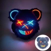 LED Kraujuotas Kiškio Kaukė Siaubo Šokis Kaukės Šventė Cosplay Dekoras Šauni Šviečianti Žudiko Kiškio Kaukė Baisi Kraujuota Meškos Kaukė Vyrams black