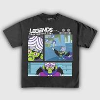 Vintage Mojo Jojo Comic Graphic Tee, Power Villain Cartoon and kids tshirt 2XL gray