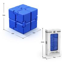 Alloy Infinity Cube Fidget Toy Ultra-Durable Sensory Stress Reliever For Adults  Kids Anxiety Relief Gift blue