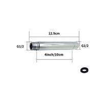 Stainless Steel Straight Shower Extension Arm Compatible with G1/2 Shower Fittings to Extend Reach Without Leakage gray