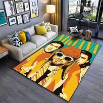 Nirvana Band Artwork Carpet suitable as a non-slip mat for the living room or bedroom sofa 40x60cm( 15x23in ) orange