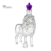 Masculine Barware Gifts Glass Lion Whiskey Decanter, Shape Liquor Dispenser, Unique Spirits Storage Dispenser Bottle, Bar Cart Display Carafe, Lion white