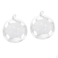 2Pcs 12cm Hanging Planter Vase Bottle Terrarium Candlestick Decor white