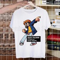 Scott Pilgrim vyriški laisvalaikio marškinėliai su spauda Aukštos mados trumpomis rankovėmis marškinėliai Vyriški marškiniai T marškinėliai S white