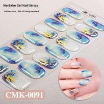 Nauji Cat Eye geliniai nagų lipdukai be kepimo 3D karšto štampavimo Ombre blizgantys žvaigždėto dangaus UV nagų lipdukai CMK-0091 gray