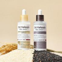 Dr. Melaxin Peel Shot Rice Ampoule Gommage Peeling Gel 80ml (White Rice+Black Rice) 80ml X 2 white