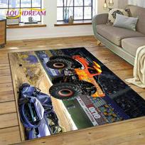 Monster Truck Monster Jam Animacinis Kilimas-Kilimėlis Miegamajam Svetainei Namų Sofos Dekoravimui, Vaikų Žaidimų Didelis Dekoras Grindų Kilimėlis 60x90cm( 23x35in )