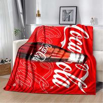 Coca-Cola logotipo flanelinis pledas, minkštas pledas miegamajam 80cm x 120cm gray
