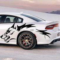 Universal Waterproof Wolf Teng Car Decal: Whole Vehicle Decoration white