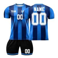 Men's Short Sleeve Soccer Jersey and Shorts Set Breathable Quick Dry Athletic Uniforms for Team Sports Training DIY Custom Kit XL mėlyna