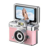 Thumb Keychain Camera 1.47 Inch Flip Screen Retro CCD Mini Digital Camera HD Very Small Camcorder Video Recorder for Kids rožinė