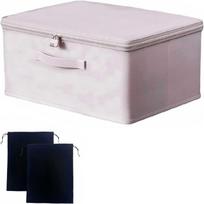 Discreet Adult Toy Organizers Secure Locking Systems Waterproof Fabric Designs for Home Travel Storage white