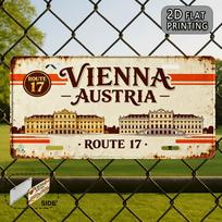 D Flat pc Vienna Vintage Metal Aluminum Sign License Plate decorative sign only for decoration Travel Gifts Souvenir Gift 15x30cm(5.9x7.8inch) black