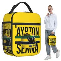Ayrton Senna Racing Cars Insulated Lunch Bag for Kids School Cooler Thermal Food Box Tote Leakproof Lunch Boxes Container One Size black