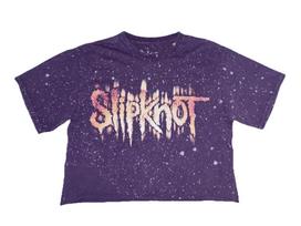 Slipknot T Shirt Women’s M Violet Ouija Crop Light Bleach Spray NEW XL blue