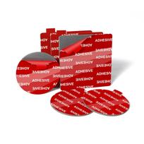VHB Double-Sided Adhesive Pads for Dash Cam Mount, 6Pcs [2mm Thick, 2.83  Square + 2.2  Round] Heat Resistant Sticky Tape for Suction Cup Phone red