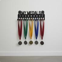 LongDistance Medal Holder Holds Multiple Medals Wall Mounted Hanger Easy Installation Running gray