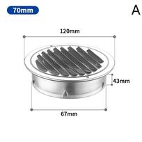 75-200Mm 201 Stainless Steel Wall Air Vent Grille Exterior Round Ducting Ventilation Grilles Duct Hood Durable Vent Cap 70mm gray
