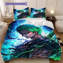 Zoro One Piece Soft Comfortable Duvet Cover, Children's Bedding Set Gift, Various Sizes Available LXR166 EU Single 135*200cm/53x79in 3pcs