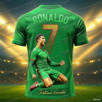 2026 Naujiena Specialus leidimas Ronaldo 7 Futbolo marškinėliai Oversize Sportiniai trumpomis rankovėmis Treniruočių uniforma Futbolo marškinėliai Vaikams T-shirt 160