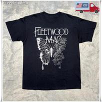 Fleetwood Mac Butterfly Logo Heavy Cotton Black Unisex T-shirt Size S-5XL S white