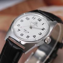 Šanchajaus 36MM rankinio užvedimo mechaninis laikrodis 7120 - Nerūdijančio plieno vandeniui atsparus Bauhaus dizaino laikrodis vyrams ir moterims (Dropshippingas) white