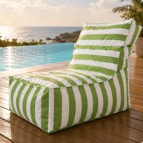 Chaise Lounge Beanbag Reclining Bean Bag Chair Cushioned for Garden beige