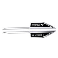 Automobilio kėbulo apsauginis metalinis lipdukas Automobilio sparno šoninė juostelė ženkliukas Mitsubishi ASX Pajero Outlander L200 EVO Lancer EX priedams juoda
