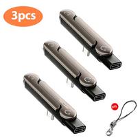 3PCS Type C Phone Charging Bracket Adapter 240W Fast Charging OTG Type-C Male to USB-C Female Converter With foldable Holder 3PCS Black