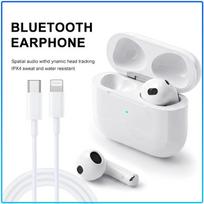 Third Generation Air 3 Semi In-ear Bluetooth Wireless Earphones Touch Control Earbuds with USB-C to Lightning Charging Cord balta