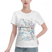 Premium Fabric London Allrail Map Unisexs Tshirt Retro Travel Wear Top M white