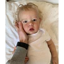 50 cm Reborn Boy Doll Liam Rankų šaknų plaukų lėlė su 3D dažytomis odos gyslomis Matomi lėlės žaislai dovanoti 50cm White Cloth Doll beige