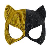 Katės Maskarado Kaukė su Cirkonio Papuošimais Pusės Veido Kaukė Venecijietiška Kaukė Šventės Kaukė Helovinui Cosplay Šventei black