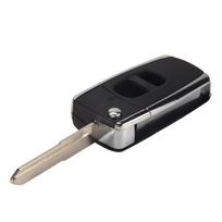 Durable-2 Buttons Remote Flip Folding Car Key Shell Case Uncut Blank Blade Replacement For Mazda 2 3 5 6 MX-5 RX-8 black