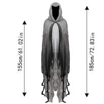 Halloween Ghost Dementors Cosplay Costume Unisex Gothic Horror Zombie Vampires Hooded Capes Day Of The Dead Party Props Cloaks pilka spalva
