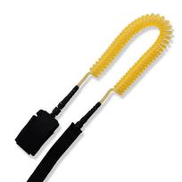 10 ft Coiled Surfboard Leash, TPU Paddle Board Surf Leash Foot Rope, Padded Ankle Strap with Stainless Steel Swivels Banana yellow #1 yellow