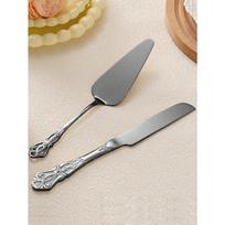 Vintažinis karališkas torto serviravimo rinkinys, elegantiškas nerūdijančio plieno torto peilis ir torto samtis, veidrodinis poliruotas paviršius 2pc-cake Shovel + Bread Knife (black) įvairiaspalvis