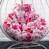 Thicked Papasan Hammock Chair Cushions Soft Pad Cushion with Headrest for Home Garden Indoor Outdoor Hanging Chair Swing Seat 105cm pink