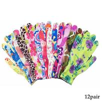 12 pairs Yard Cleaning Palm-Coated Floral Garden Gloves Non-Slip Household Labor Gloves Gloves Protection Non-Slip Working E9N2 pink