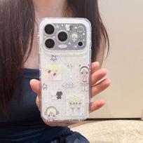 Cartoon Girl Phone Case IPhone 15 Pro Max 16 17 - IMD Design Anti-Scratch Drop iPhone 17 Pro Max gray