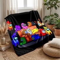 among usPrinted Flannel Blanket Cozy Skin-Friendly Warm Throw for Couch Bed Indoor Daily Use 75x90cm