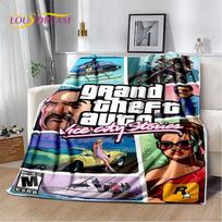 Grand Theft Auto GTA Game Gamer Soft Plush Blanket,Flannel Blanket Throw Blanket for Living Room Bedroom Bed Sofa Picnic Cover Size: 75*100cm, Weight: 230 GSM black