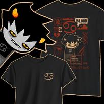Karkat Vantas Homestuck Shirt Blood Aspect Tee Troll Symbol Graphic T-Shirt Webcomic Cosplay Merch 140 black