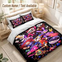 The Amazing Digital Circus Bedding Set, 1 Duvet Cover & 2 Pillowcases Soft Comfortable Bedroom Home Textile Decor 135cmx200cm black