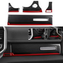 For Dodge RAM 1500 2500 3500 2019-2026 Car Center Console Dashboard Panel Cover Carbon Fiber Red Line Interior Sticker ABS Trim juoda