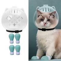 Adjustable Cat with And Paw Shoes for Beauty Care M green foot pads gray