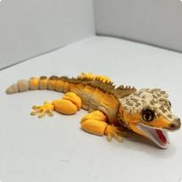 Articulated Gecko Figurine Realistic Movable Sculpture Ornamental Creature 16CM